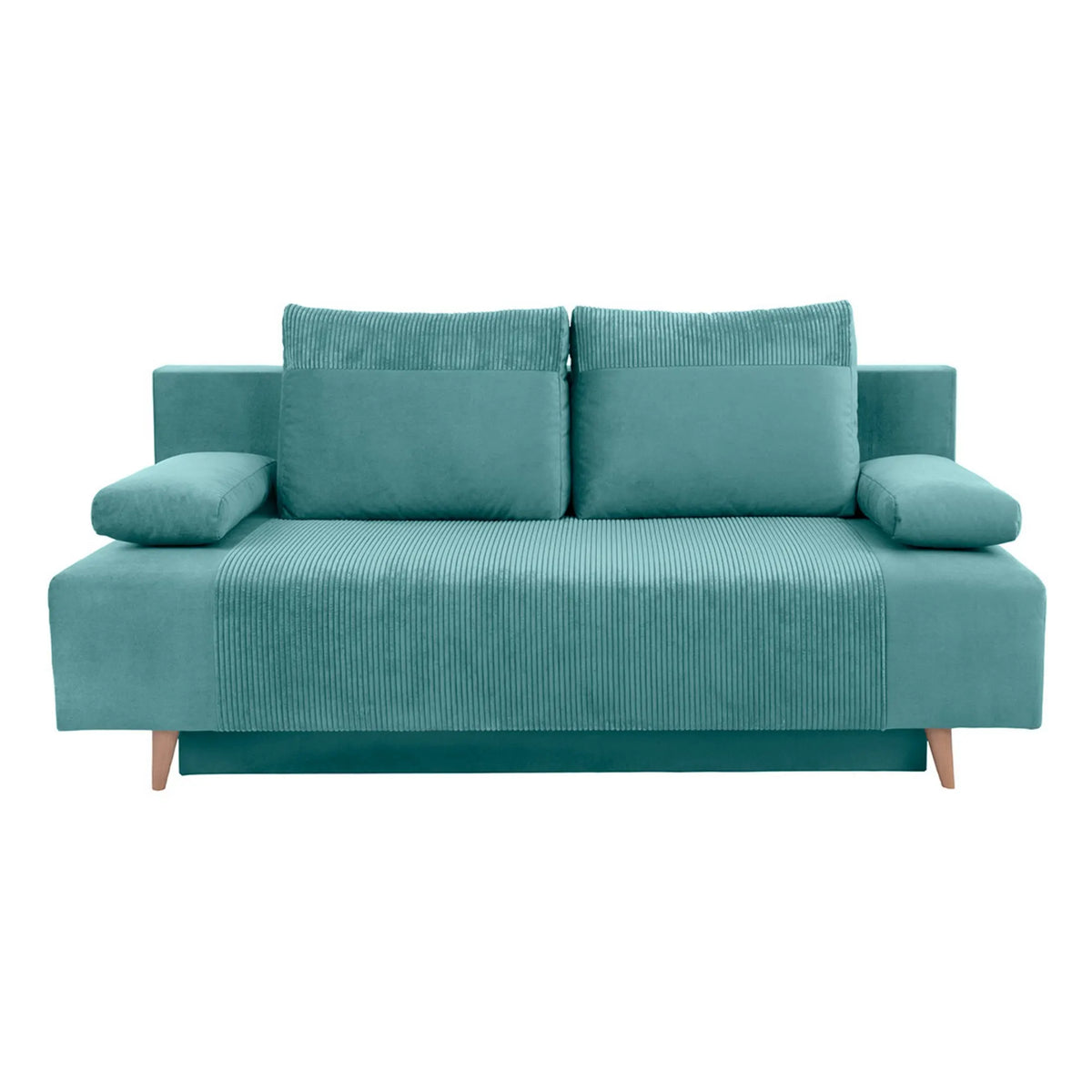 Canapea turcoaz modernă, ideală pentru living – textalt2