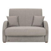 Canapea bej modernă pentru living, cu două perne decorative – textalt2