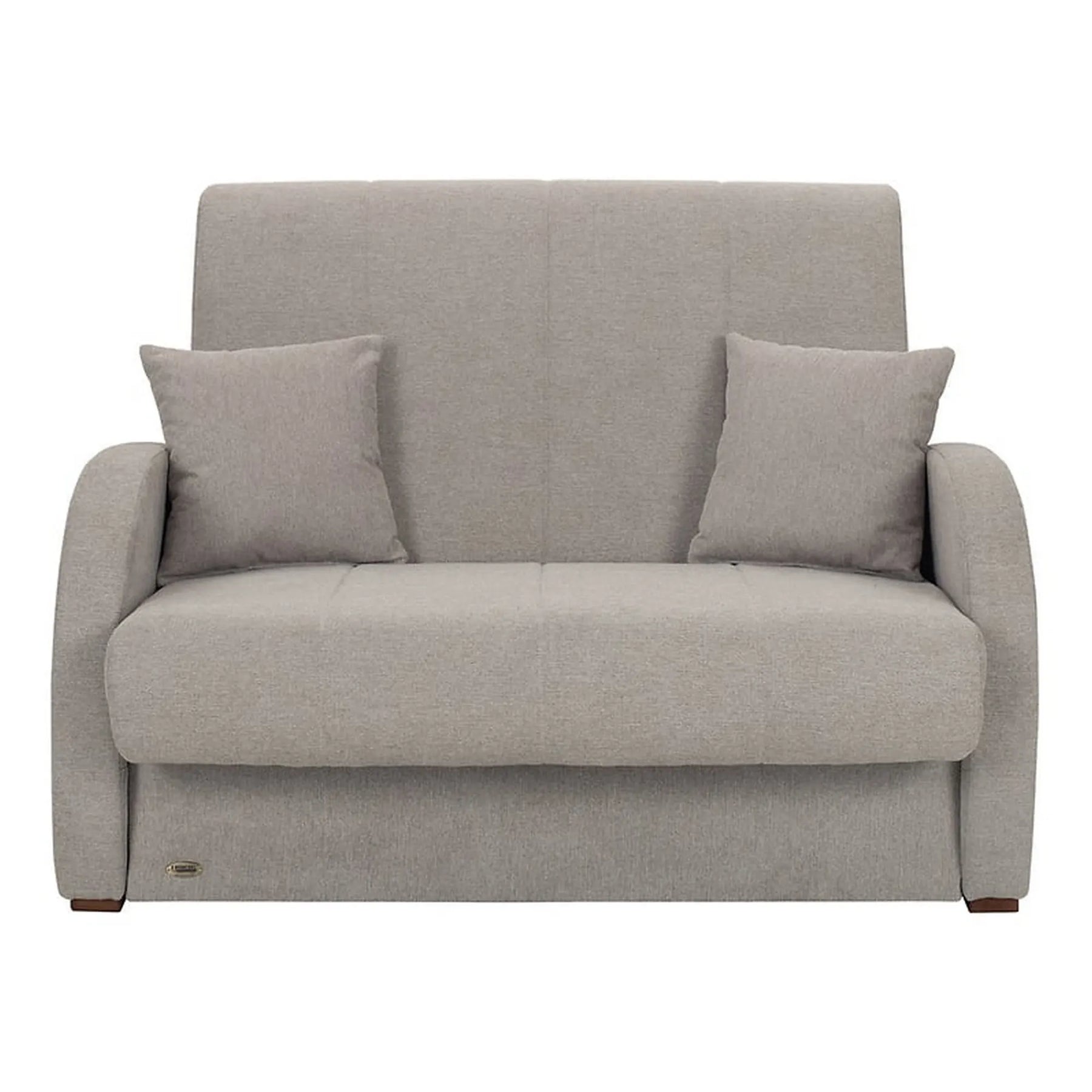 Canapea bej modernă pentru living, cu două perne decorative – textalt2