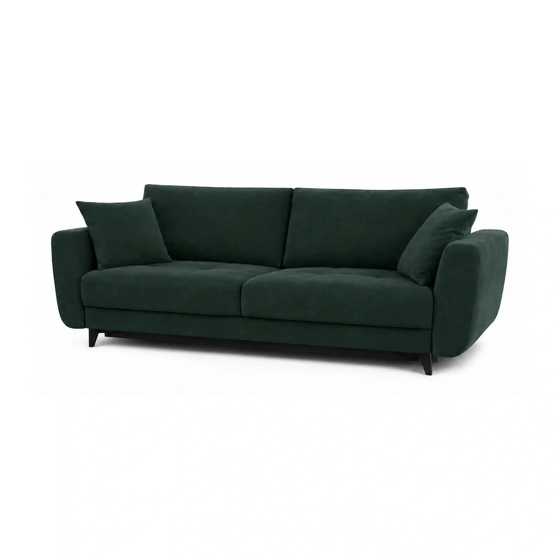 Canapea extensibila 3 persoane KARISA, stofa verde inchis - Element 12, cu spatiu depozitare, 241x113x91 cm