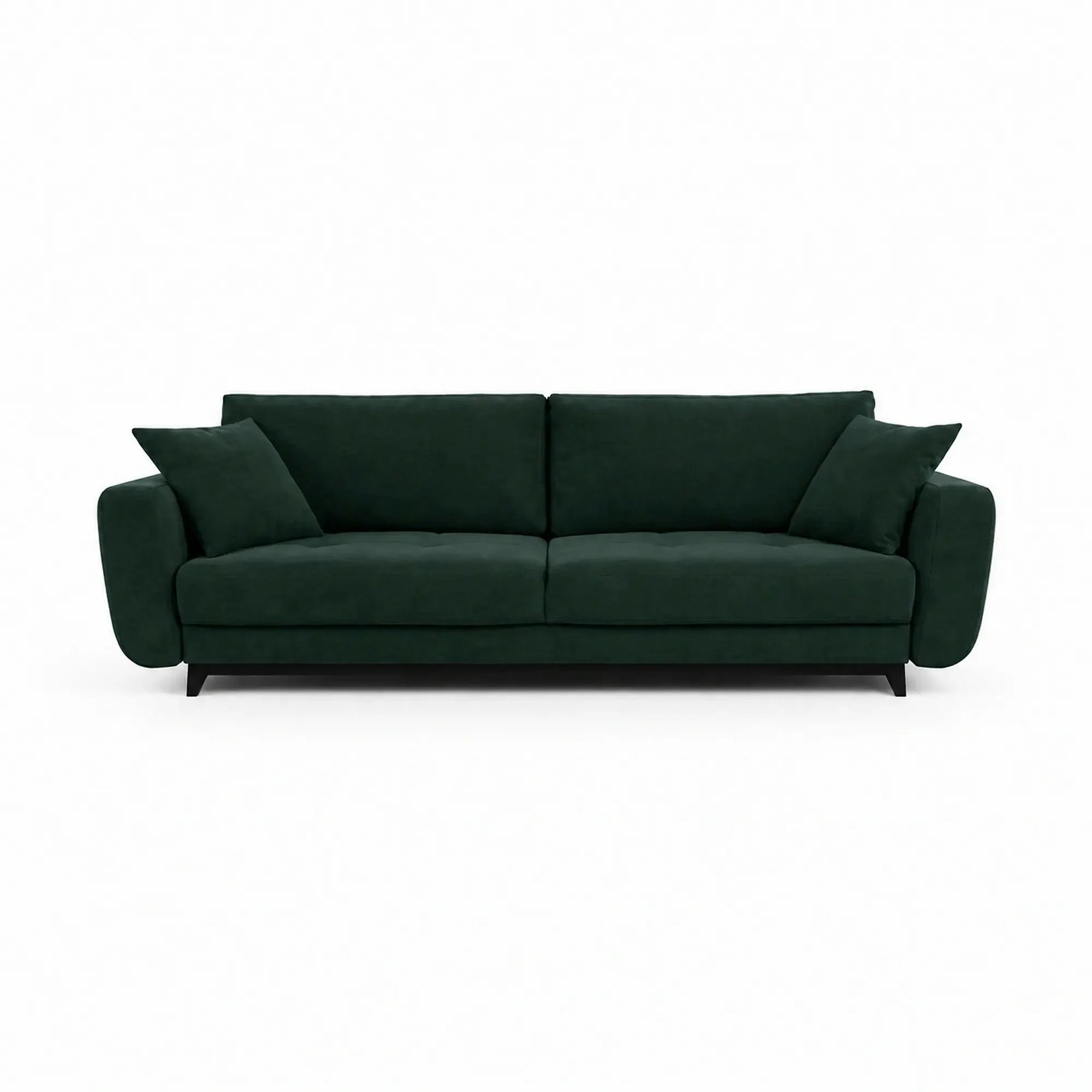 Canapea extensibila 3 persoane KARISA, stofa verde inchis - Element 12, cu spatiu depozitare, 241x113x91 cm
