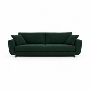Canapea extensibila 3 persoane KARISA, stofa verde inchis - Element 12, cu spatiu depozitare, 241x113x91 cm