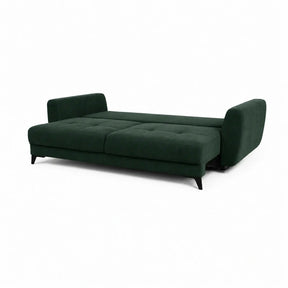 Canapea extensibila 3 persoane KARISA, stofa verde inchis - Element 12, cu spatiu depozitare, 241x113x91 cm