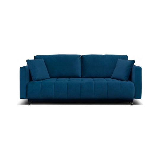 Canapea extensibila Aldo 3L, stofa catifelata albastru inchis - Monolith 79, cu lada depozitare, 227x106x92 cm