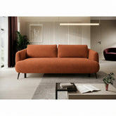 Canapea extensibila CANDY, stofa catifelata caramiziu - Salvador 07, lada depozitare, 228x98x87 cm