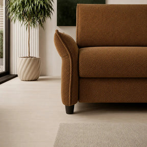 Canapea extensibila CANTO 160, stofă/lemn/PAL, maro - Rosario 472, 218×106×82 cm