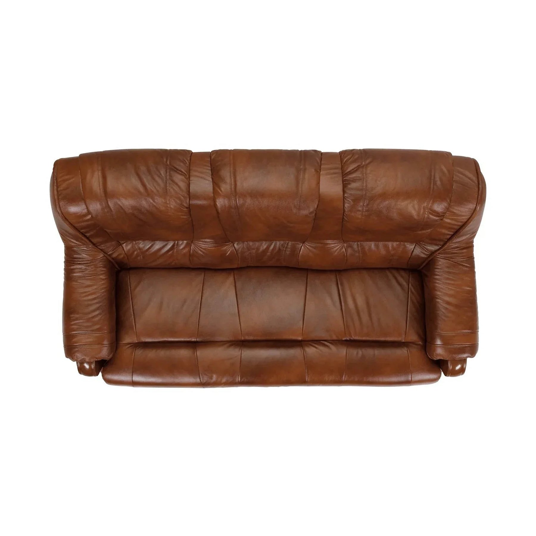 Canapea extensibila de piele PARMA, maro, piele naturala/lemn/placaj, 195x96/140x95 cm