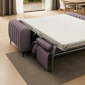 Canapea extensibila GANDI 140, stofă catifelata, mov lila - Monolith 62, 207×102×95 cm