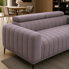 Canapea extensibila GANDI 140, stofă catifelata, mov lila - Monolith 62, 207×102×95 cm