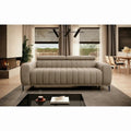 Canapea extensibila GANDI 160, stofă catifelata, bej - Riviera 16/negru, 227×102×95 cm