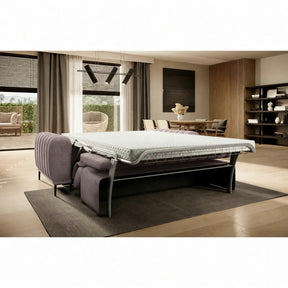 Canapea extensibila GANDI 160, stofă catifelata/lemn/PAL, mov lila - Monolith 62, 227×102×95 cm