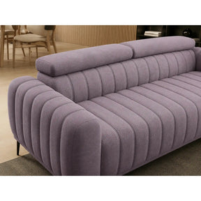 Canapea extensibila GANDI 160, stofă catifelata/lemn/PAL, mov lila - Monolith 62, 227×102×95 cm