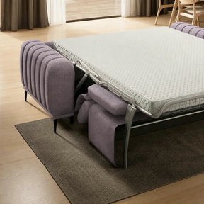 Canapea extensibila GANDI 160, stofă catifelata/lemn/PAL, mov lila - Monolith 62, 227×102×95 cm