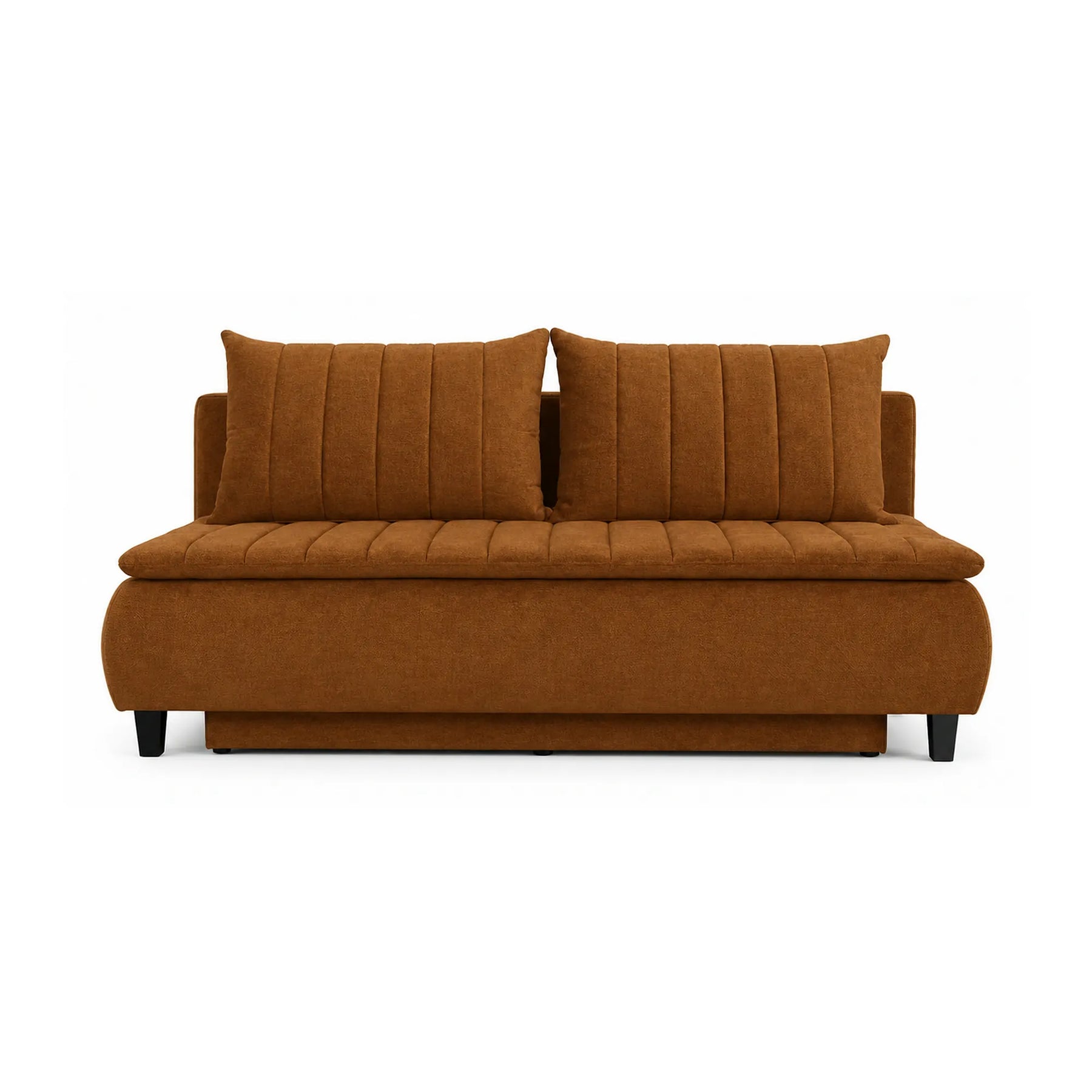 Canapea extensibila HARRY, stofă catifelata/lemn, maro- Element 07/negru, 208×102×96 cm