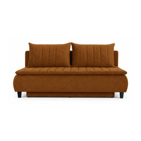 Canapea extensibila HARRY, stofă catifelata/lemn, maro- Element 07/negru, 208×102×96 cm