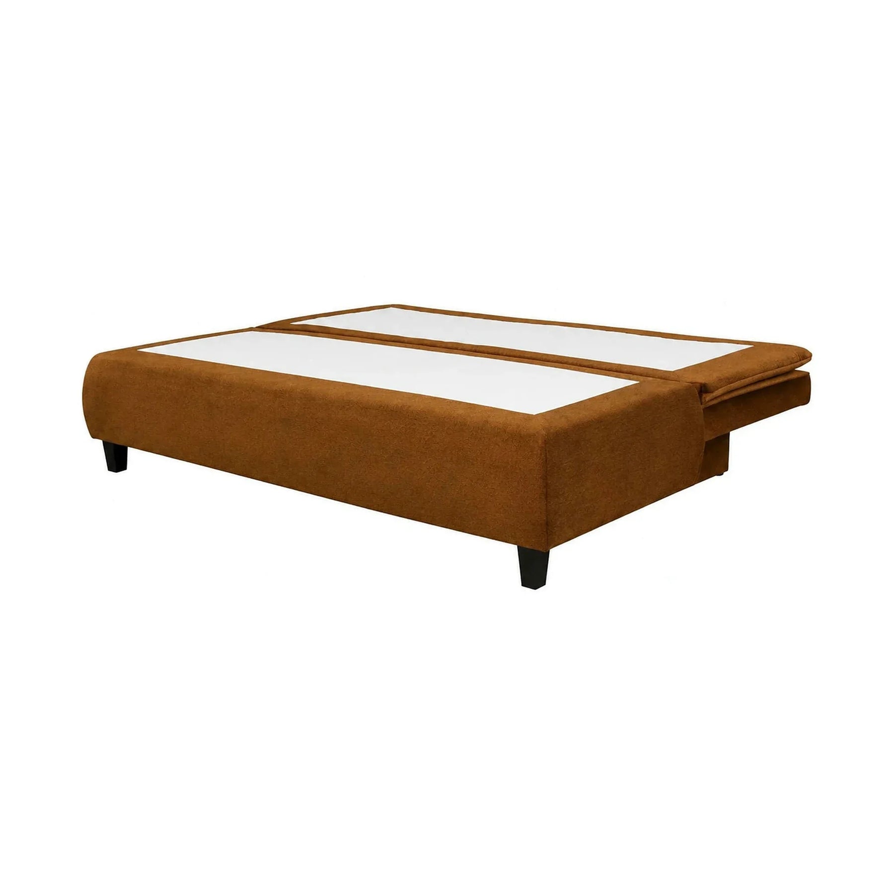 Canapea extensibila HARRY, stofă catifelata/lemn, maro- Element 07/negru, 208×102×96 cm