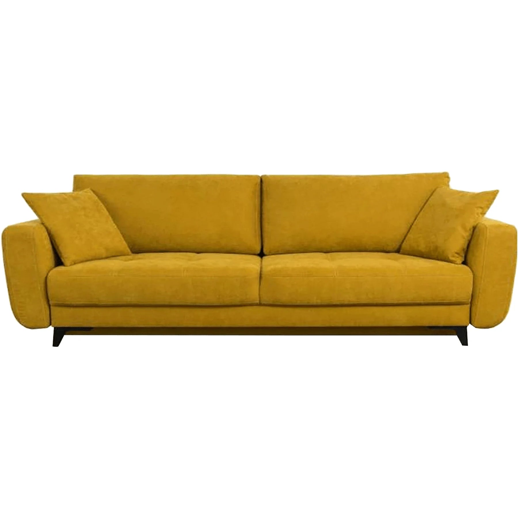 Canapea extensibila KARISA, stofă catifelata, galben - Salvador 09, 241×113×91 cm