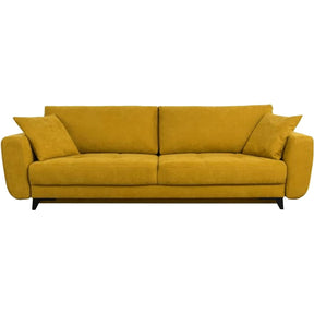 Canapea extensibila KARISA, stofă catifelata, galben - Salvador 09, 241×113×91 cm
