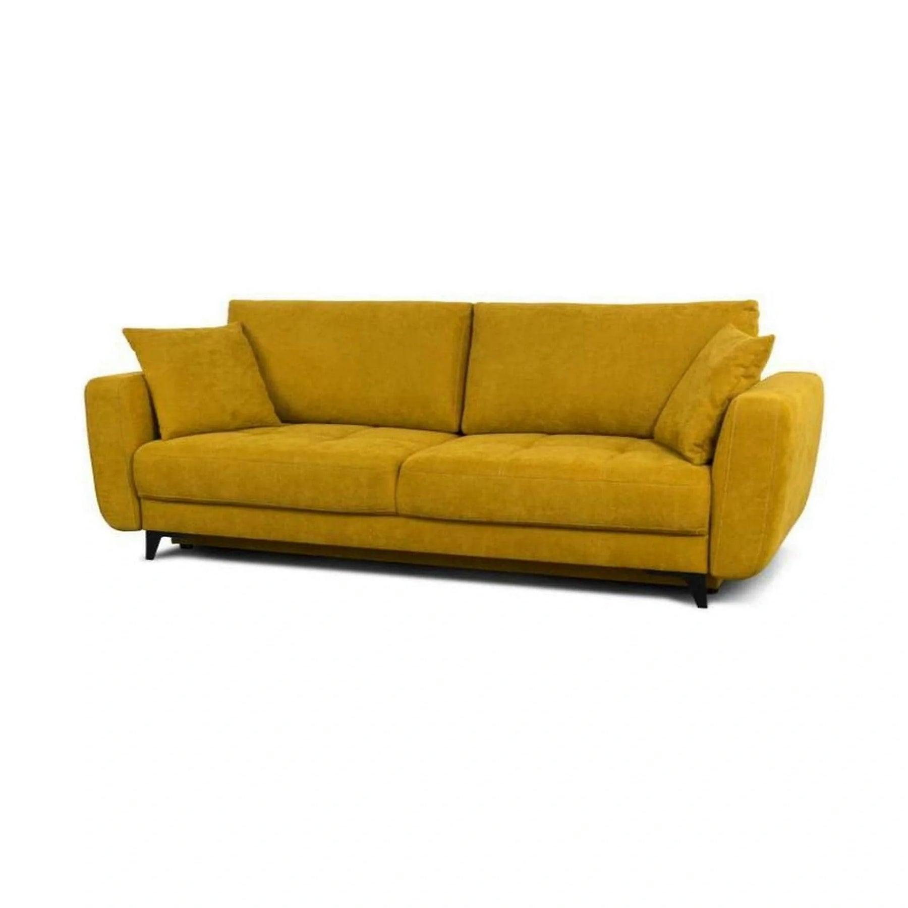 Canapea extensibila KARISA, stofă catifelata, galben - Salvador 09, 241×113×91 cm