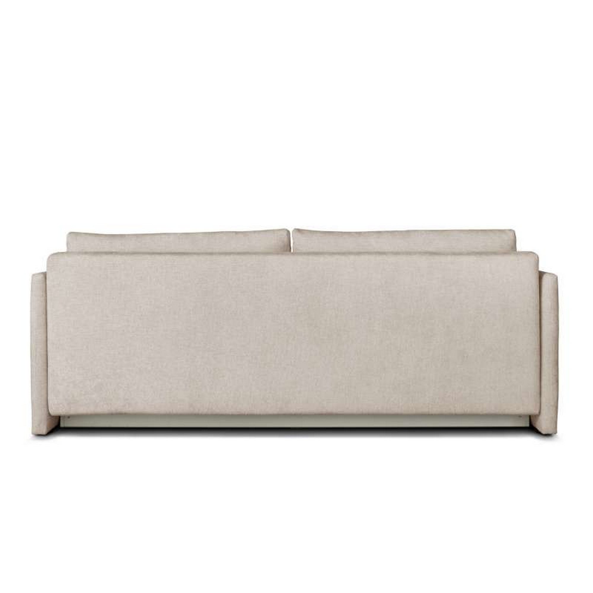 Canapea extensibila Allen, stofa catifelata crem - Monolith 02, cu lada depozitare, 217x98x92 cm