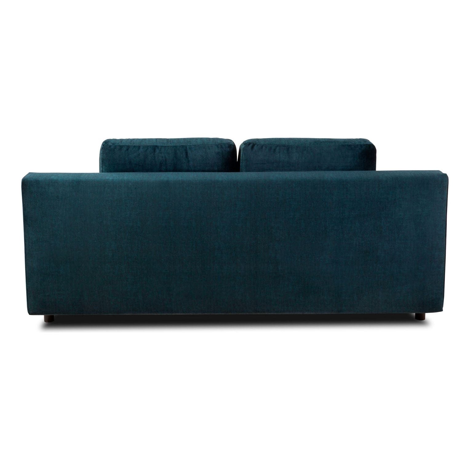 Canapea extensibila Nola, stofa catifelata albastru - Monolith 77, cu lada depozitare, 200x100x90 cm