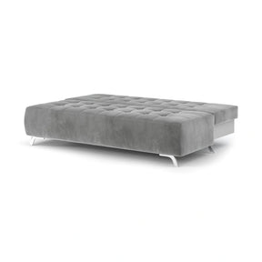 Canapea extensibila OSLO, stofă catifelata, gri - Element 24, 197×94×90 cm