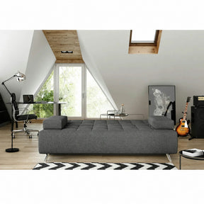 Canapea extensibila OSLO, stofă clasică, gri închis - Austin 19, 197×94×90 cm