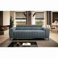 Canapea extensibila pat dublu GANDI 160, stofă catifelata, turcoaz închis - Riviera 87/negru, 227×102×95 cm
