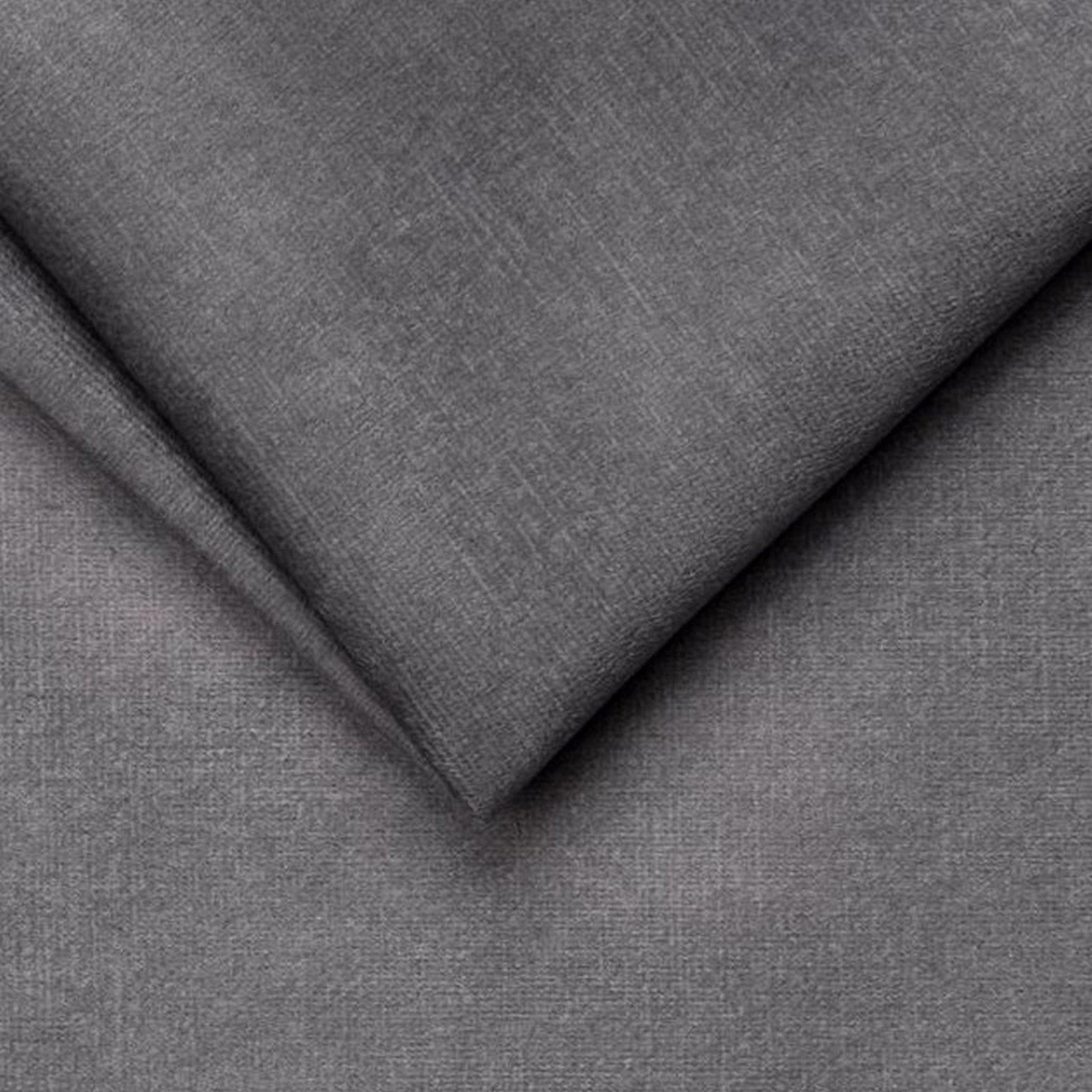 Canapea extensibila DELUXE, stofa catifelata gri - Palladium 16, Gama Premium, cu spatiu depozitare, 256x106/155x90 cm