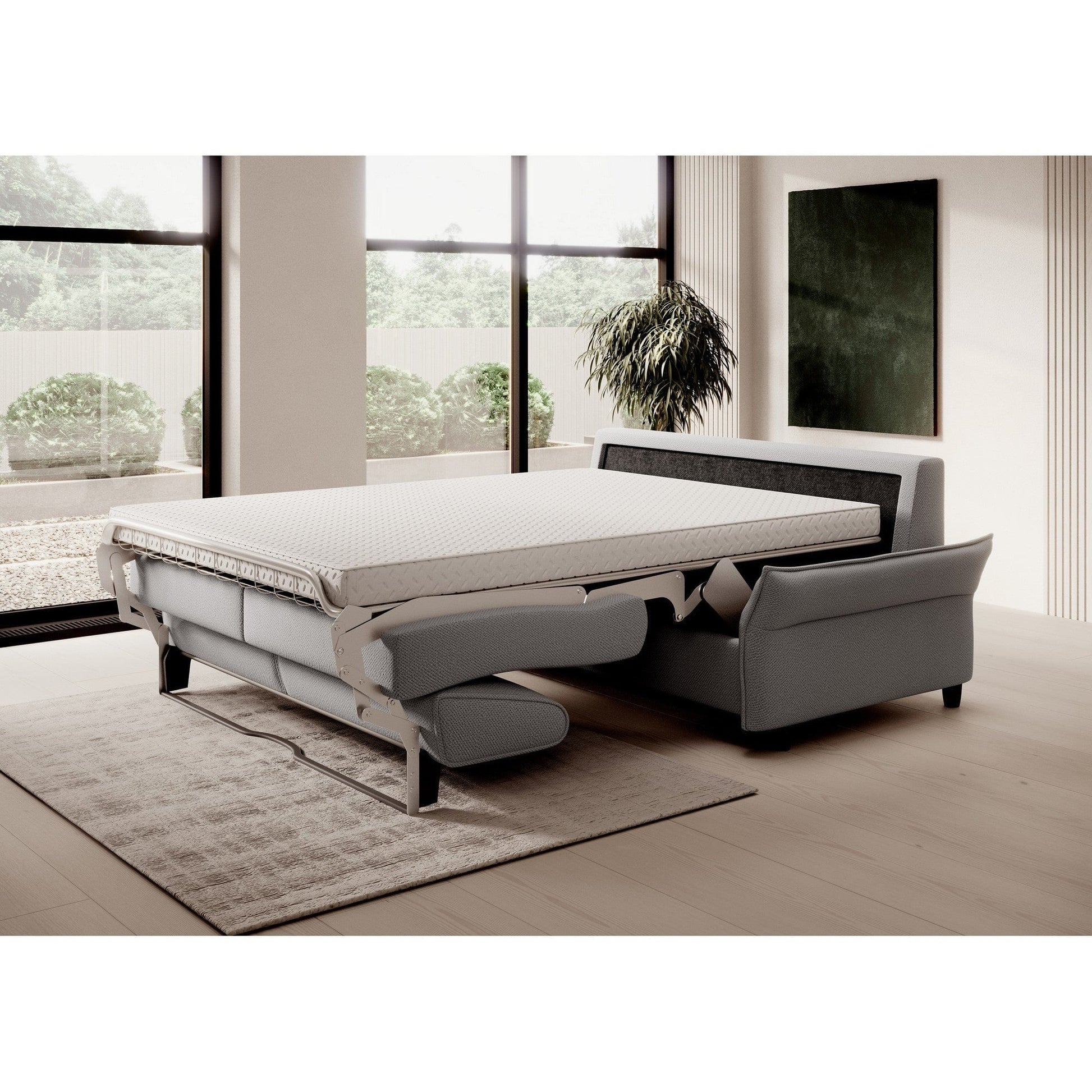 Canapea extensibila CANTO 140, stofa clasica caramiziu - Rosario 472, 198x106x82 cm