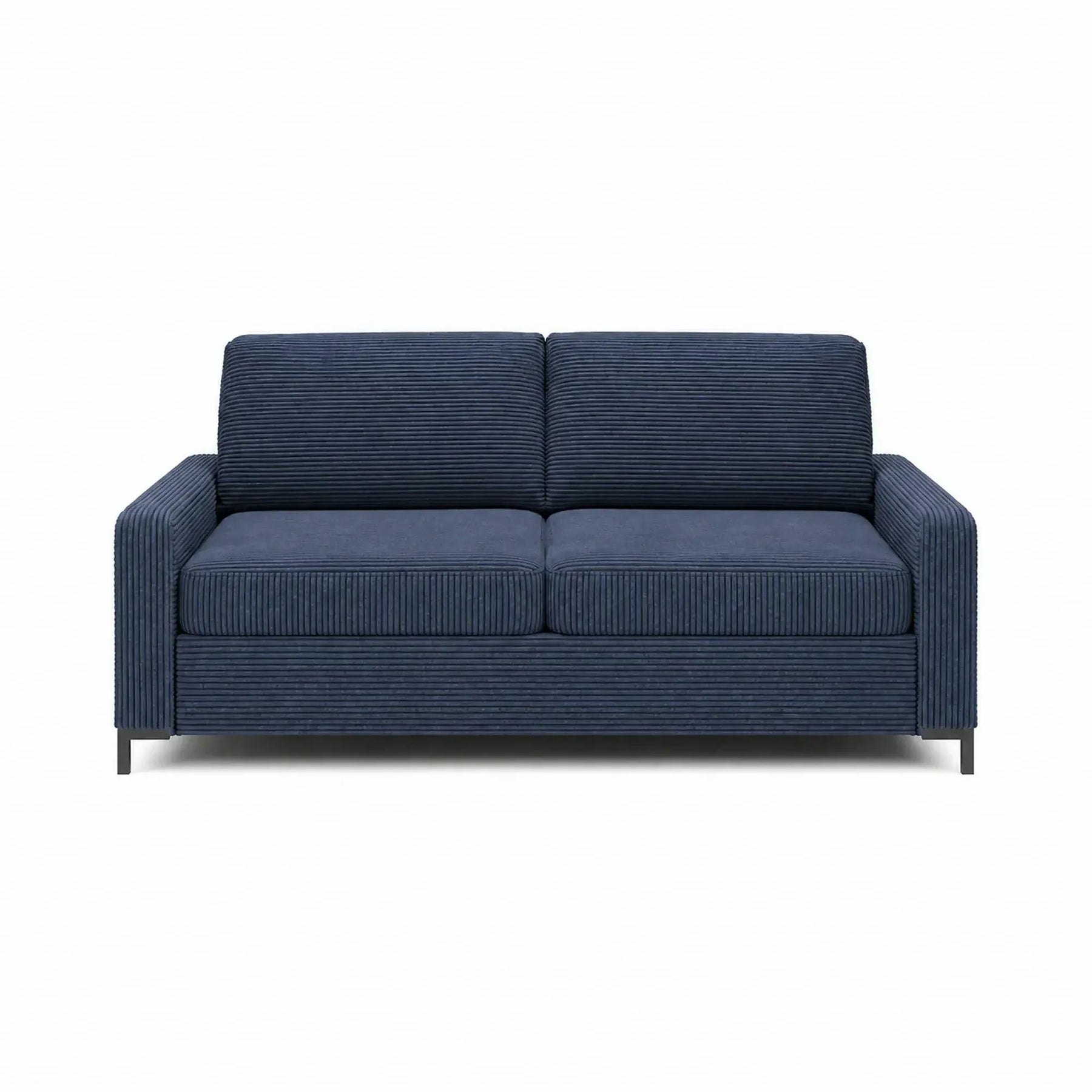 Canapea extensibila TINO 140, stofă catifelata, albastru - Poso 05, 187×97×84 cm