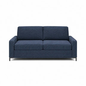 Canapea extensibila TINO 140, stofă catifelata, albastru - Poso 05, 187×97×84 cm
