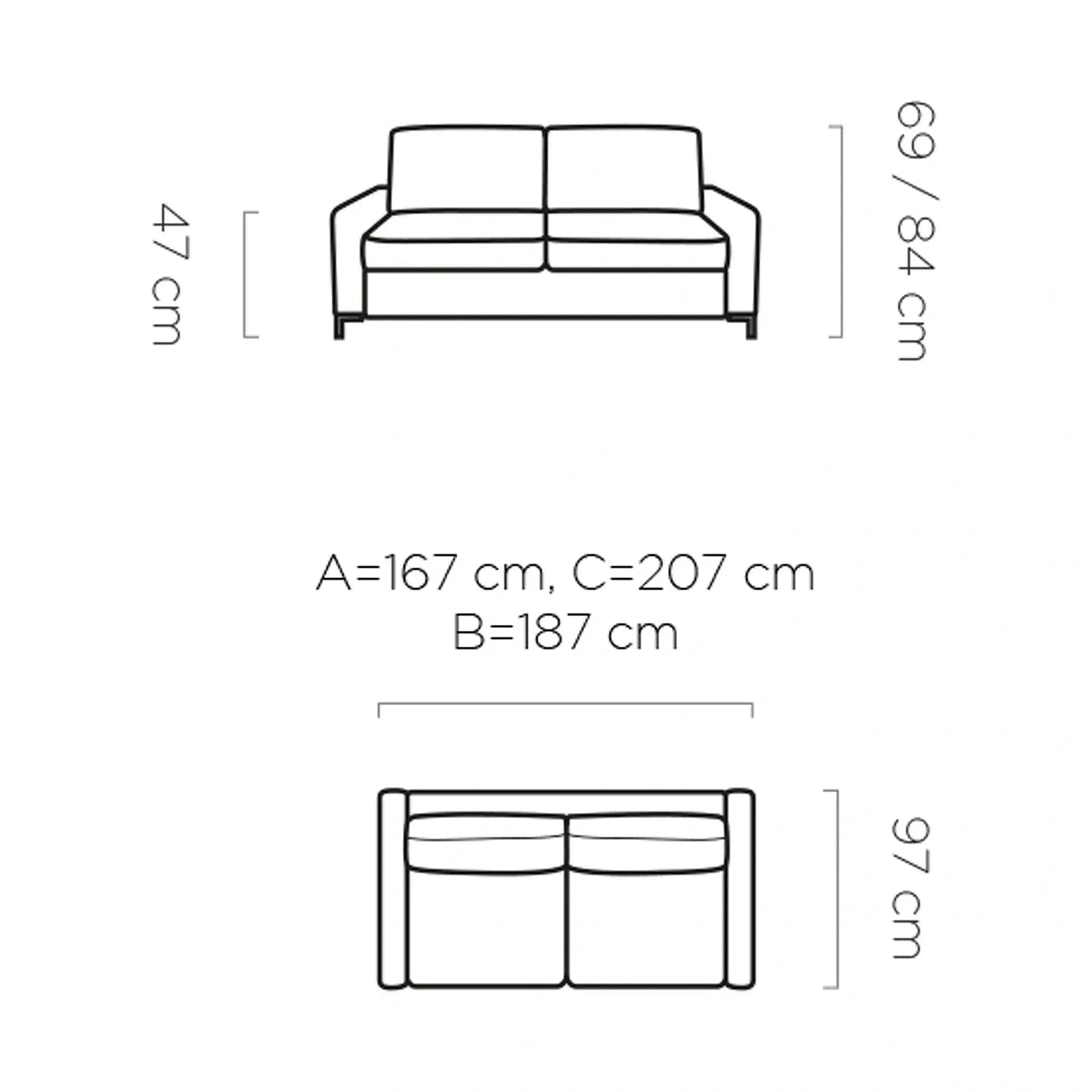 Canapea extensibila TINO 140, stofă catifelata, albastru - Poso 05, 187×97×84 cm