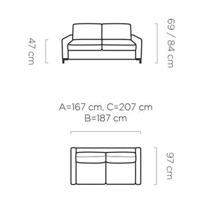 Canapea extensibila TINO 140, stofă catifelata, albastru - Poso 05, 187×97×84 cm