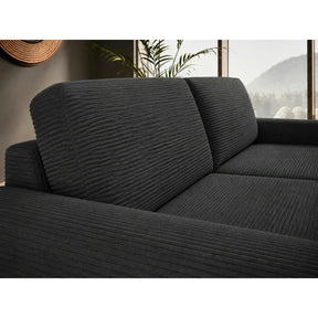 Canapea extensibila VANILLA 160, stofă catifelata, gri grafit - Riviera 96, 220×98×87 cm