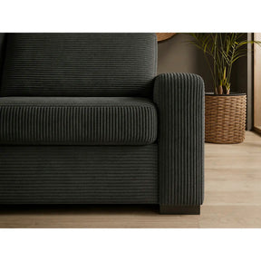 Canapea extensibila VANILLA 160, stofă catifelata, gri grafit - Riviera 96, 220×98×87 cm