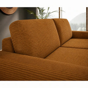 Canapea extensibila VANILLA 160, stofă catifelata, maro - Element 07, 220×98×87 cm