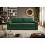Canapea extensibila VANILLA 160, stofă catifelata, verde - Cloud 39, 220×98×87 cm