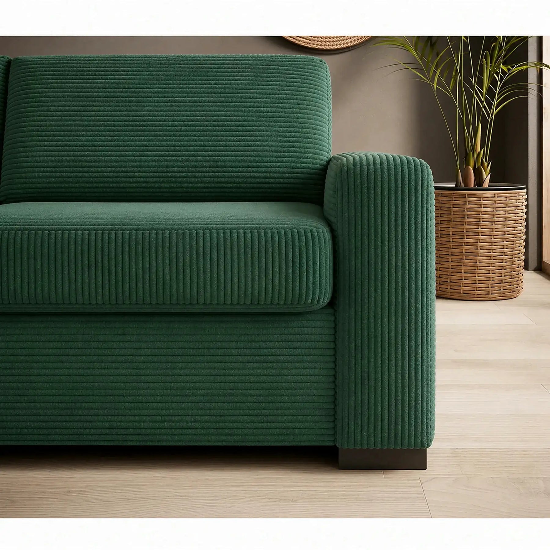 Canapea extensibila VANILLA 160, stofă catifelata, verde - Cloud 39, 220×98×87 cm