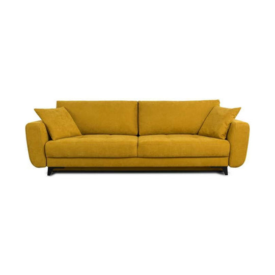 Canapea extensibila KARISA, stofa catifelata gri Monolith 85, lada depozitare, 3 locuri, 246x111x93 cm