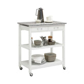 Carucior servire BABETTE, alb/gri, 78x48x87 cm