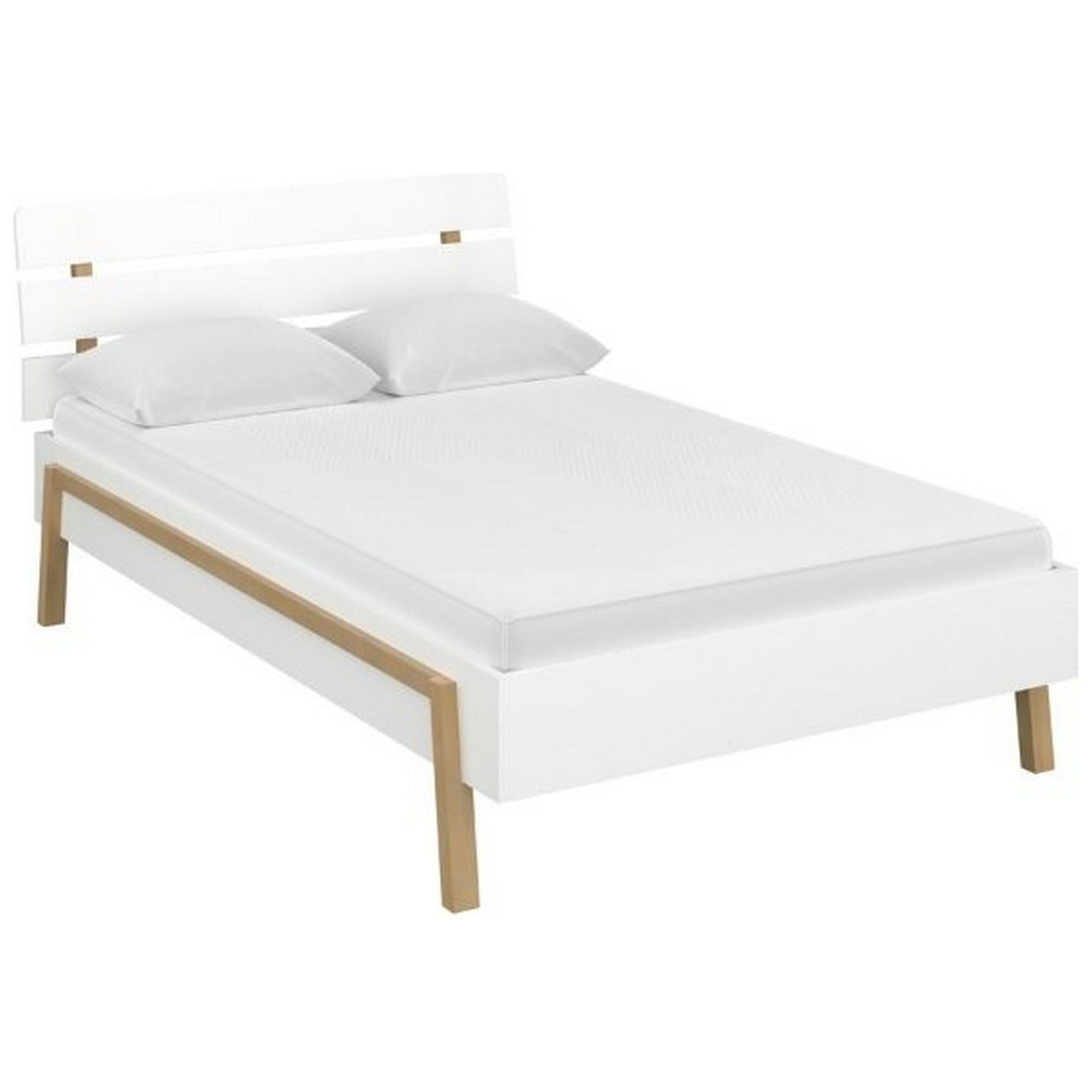 Cadru pat BELLE 120x200, alb, PAL/metal