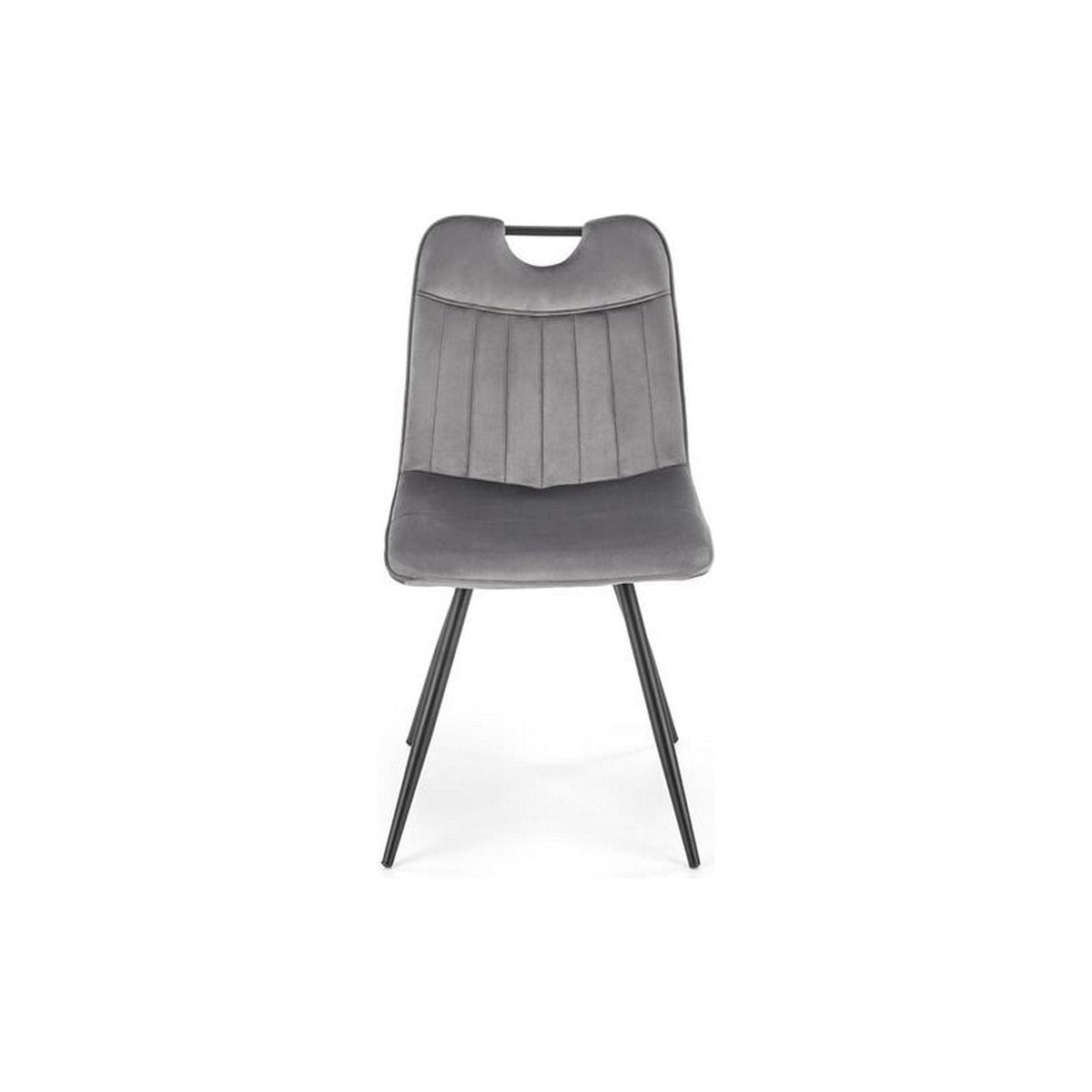 Scaun tapitat K521, gri/negru, stofa catifelata, 46x58x83 cm