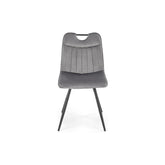 Scaun tapitat K521, gri/negru, stofa catifelata, 46x58x83 cm