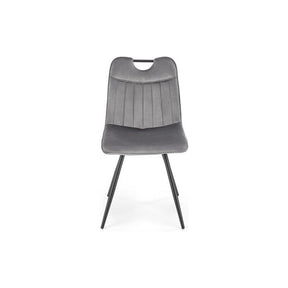 Scaun tapitat K521, gri/negru, stofa catifelata, 46x58x83 cm