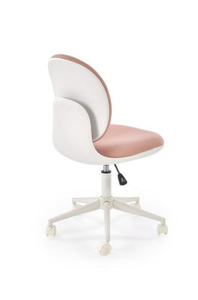 Scaun birou ORION 2, roz deschis/alb, stofa clasica/polipropilena, 46x55x89/99 cm