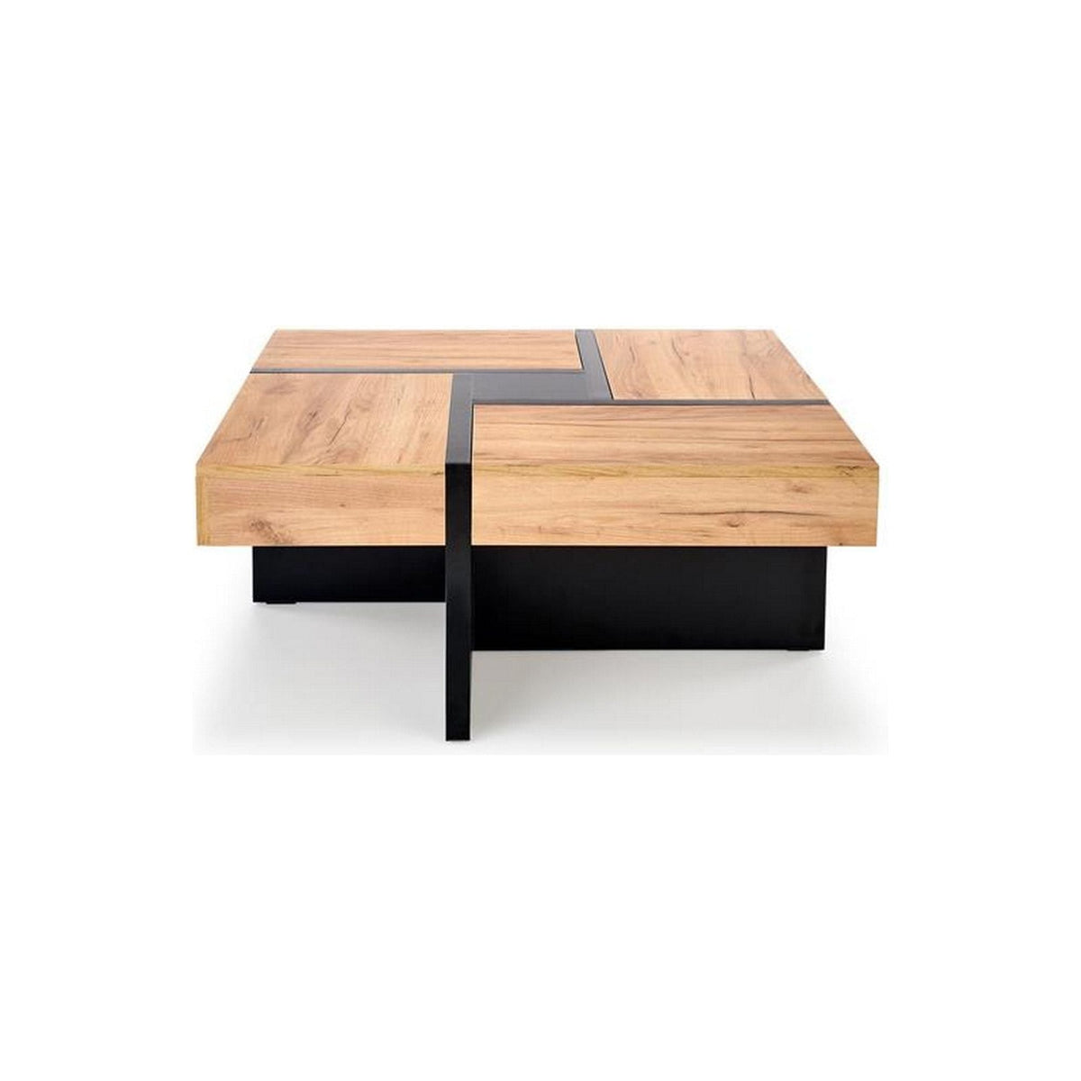 Masuta de cafea SEVILLA, negru/stejar craft, PAL, 100x100x47 cm