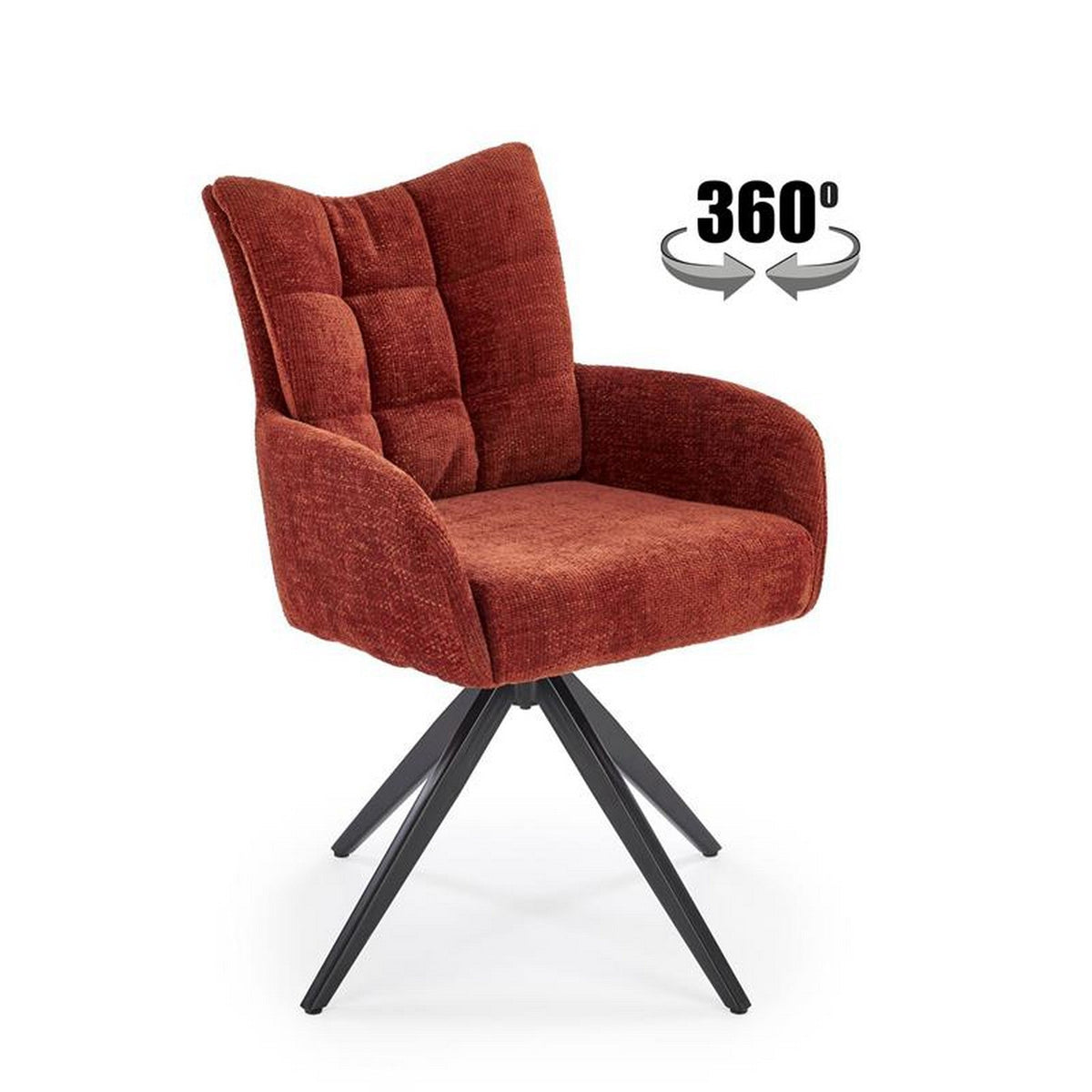 Scaun rotativ K540, caramiziu/negru, stofa clasica/metal, 60x63x89 cm