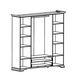 Dulap dressing alb IDENTO, PAL/MDF, alb, 227×60.6×225 cm