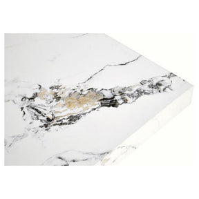 Masuta de cafea MONOLIT, marmura alba furniruit, 80x41 cm
